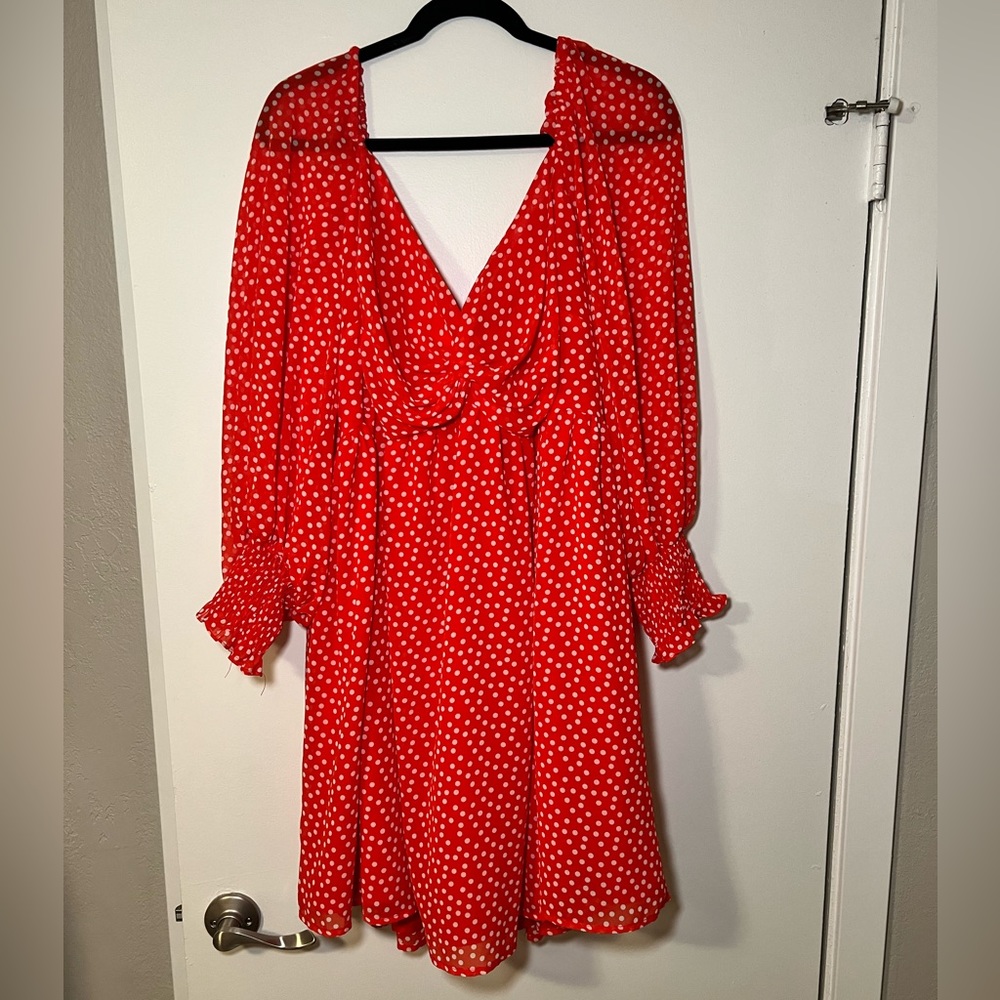 Eloquii Red Polka Dot Dress